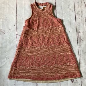 Dina Be Francesca's Dress M Medium Nude Pink Lace Overlay Sleeveless New